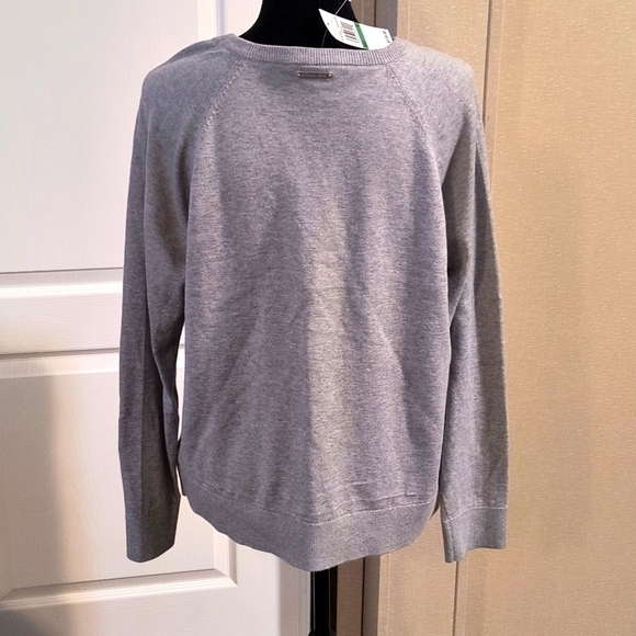 MICHAEL Michael Kors Jewel Embellished Woman's Sweater Gray Size L - Picture 4 of 16